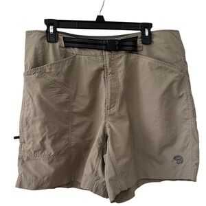 Mountain Hardwear Hiking Shorts Large Tan Integrated Belt Performance Outdoor